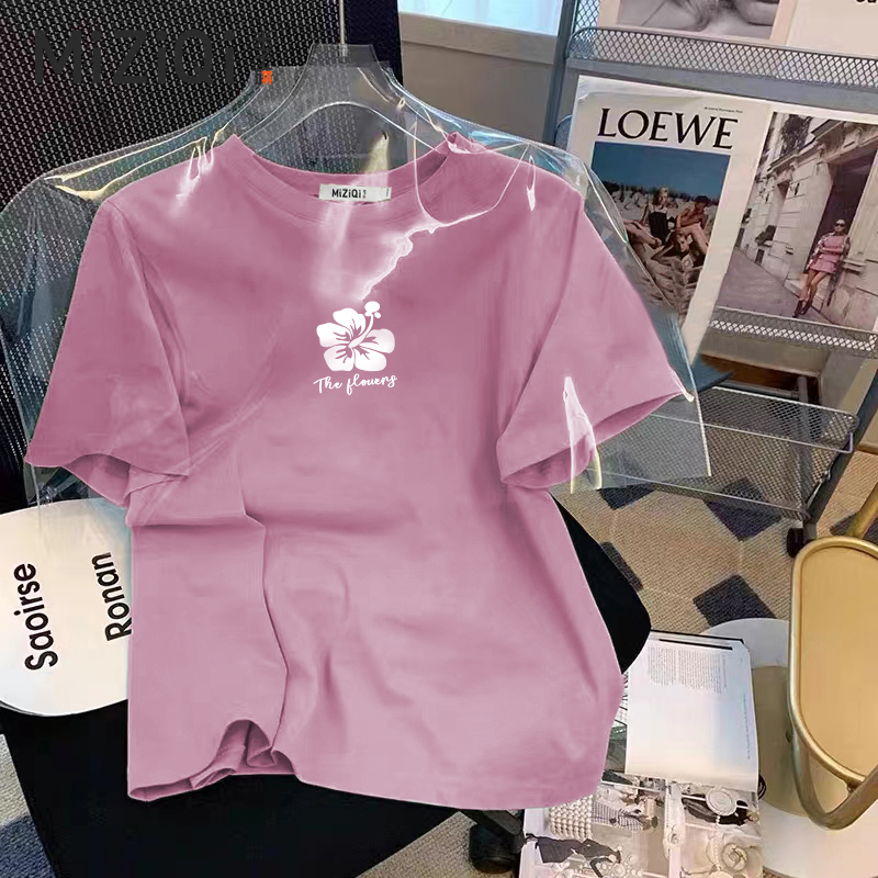 【牵牛花】米子旗2025新款夏季宽松上衣纯棉短袖T恤女