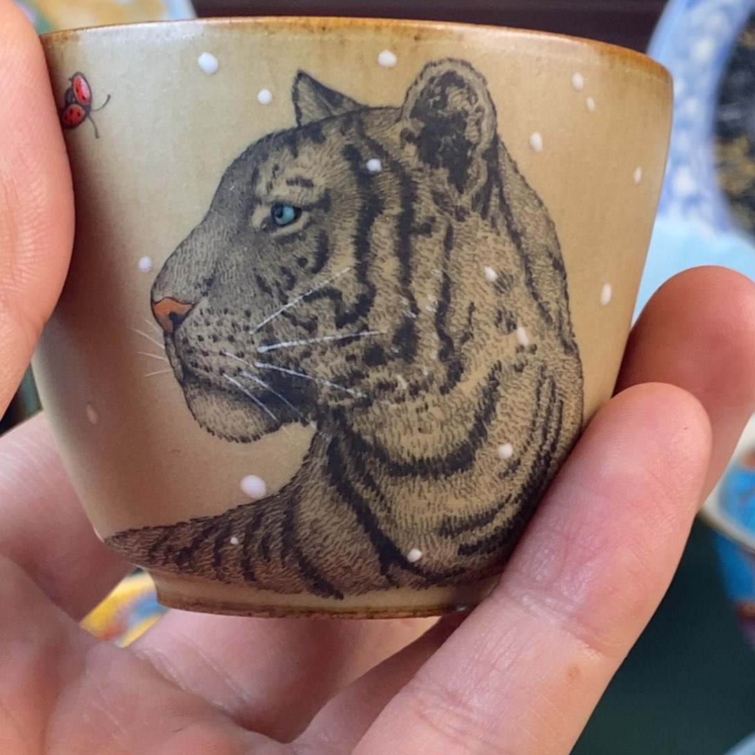 L**X手工手绘虎主人杯