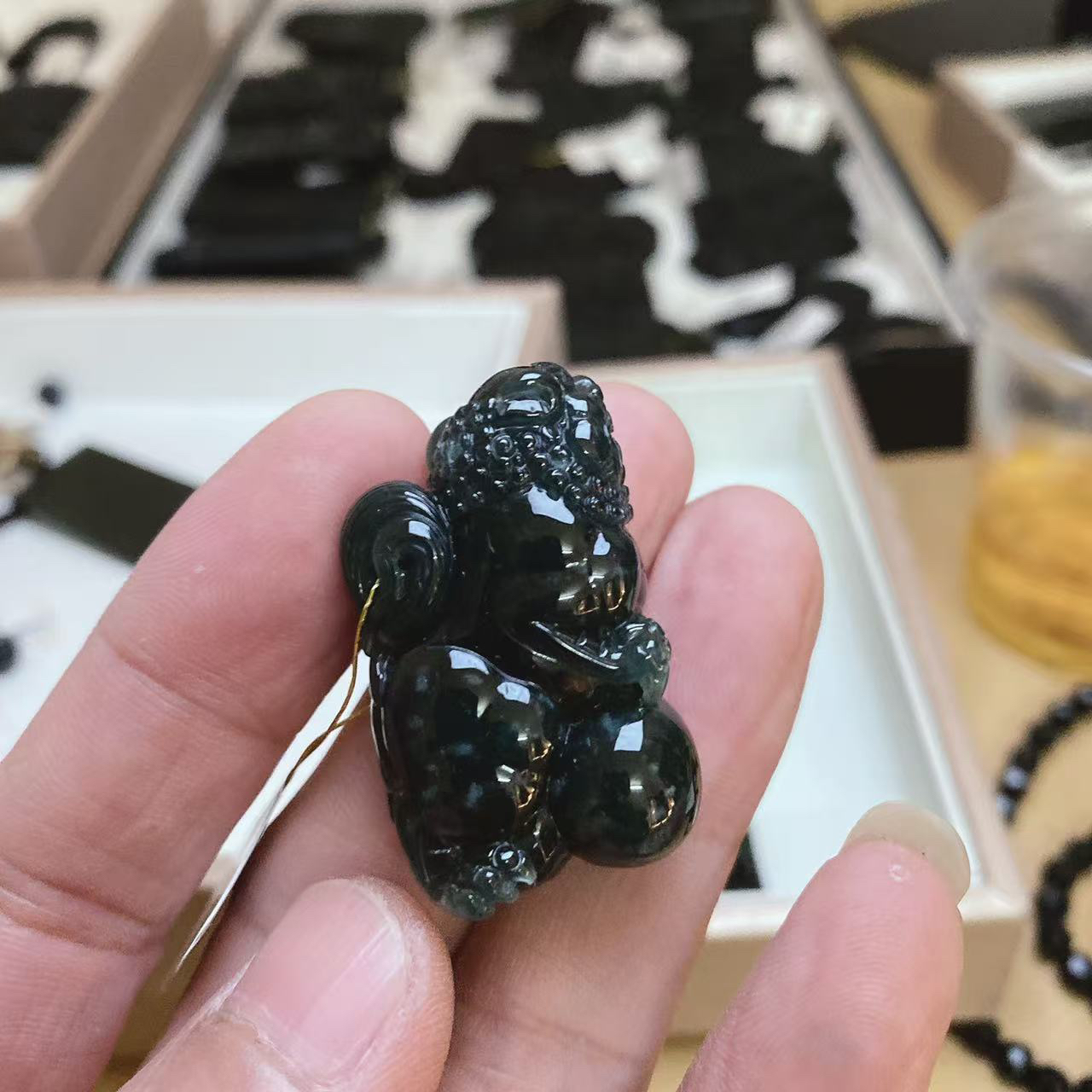 天然缅甸翡翠 貔貅挂件158