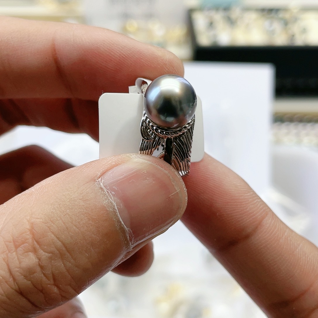 海水珍珠戒指银S925镶嵌