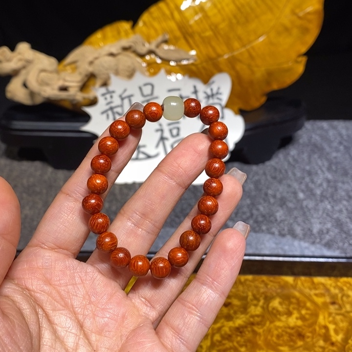 非洲紫檀（红花梨）金楠文创手串