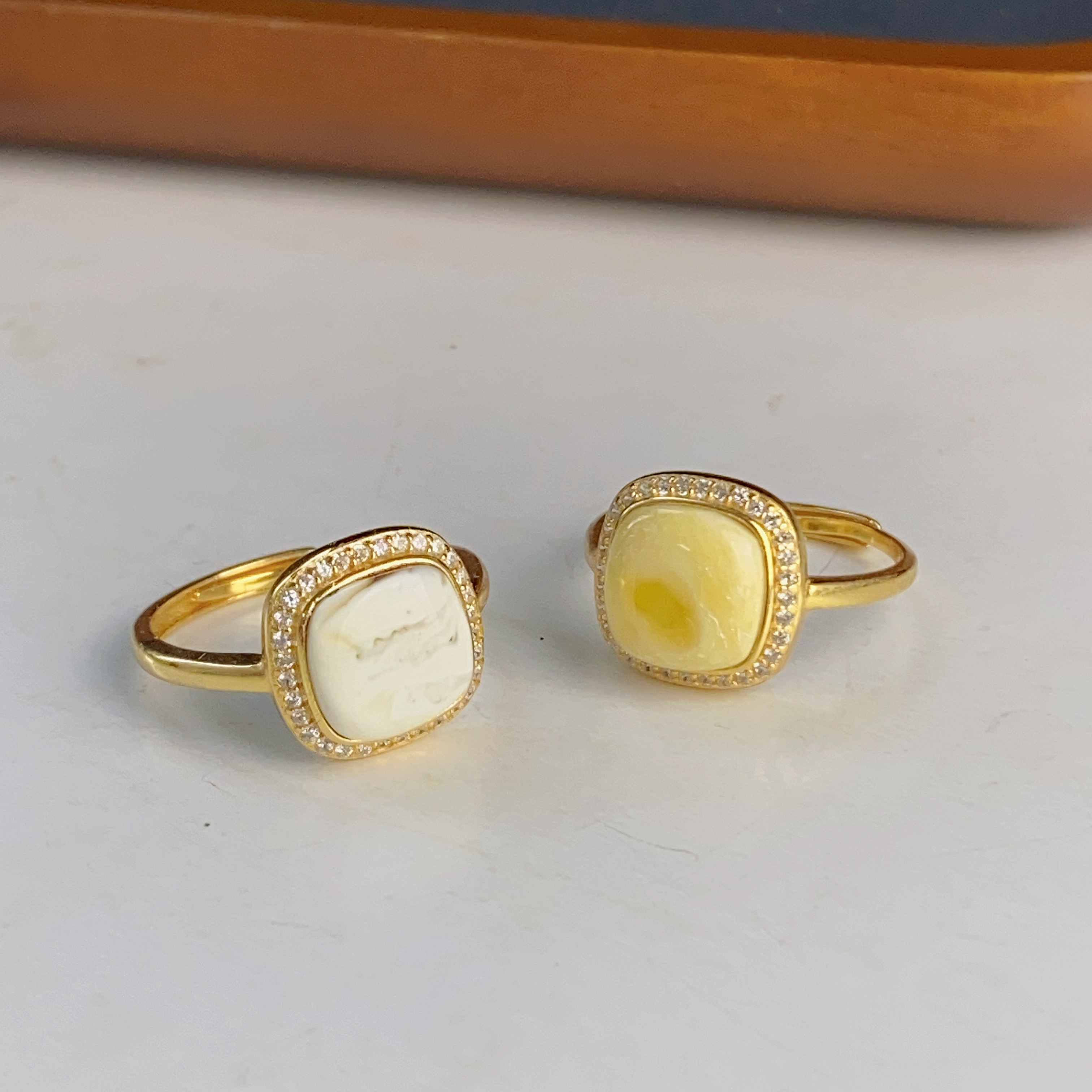  1888/ZY888-959 琥珀时尚百搭方形戒指/多样性发/一件