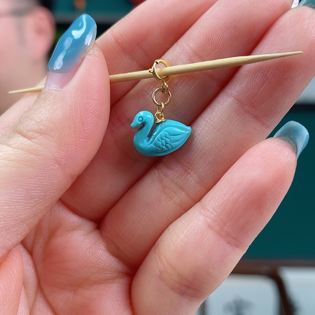 绿松石珠宝奇石18K金镶嵌