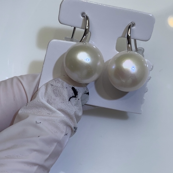 淡水珍珠耳饰银S925镶嵌