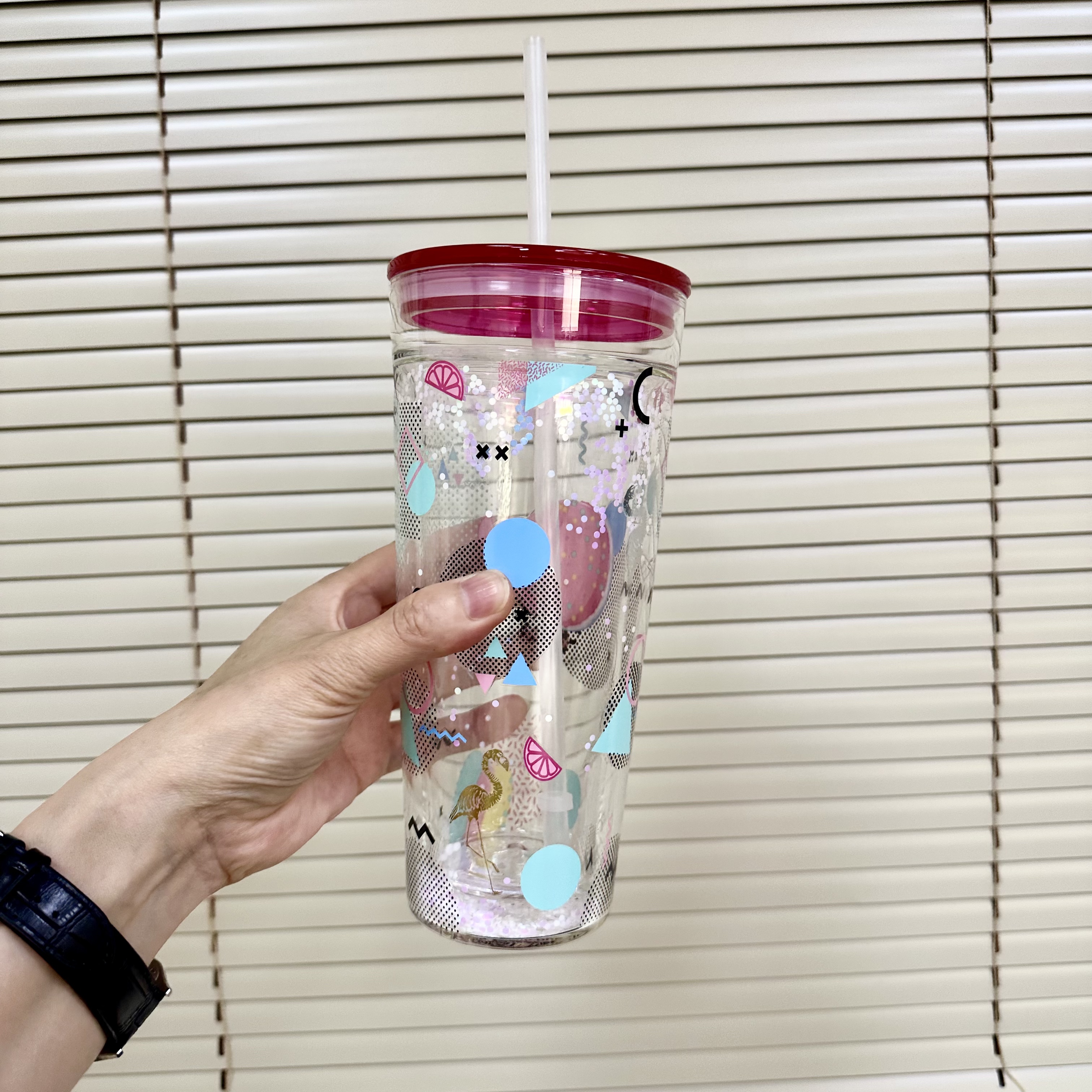 双层耐热吸管杯仙女水杯女生大容量保温玻璃咖啡杯耐高温杯子