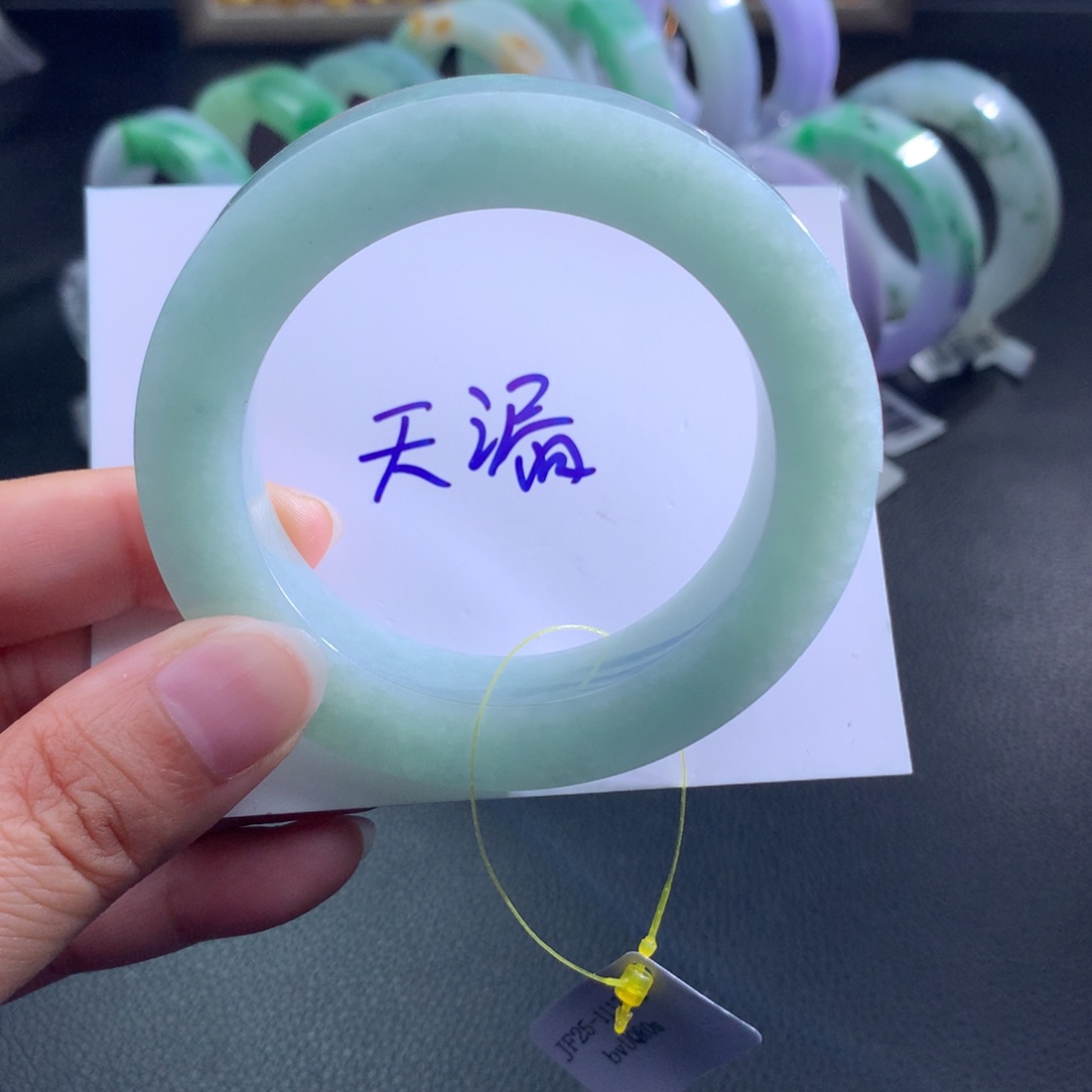 定制翡翠未镶嵌翡翠手镯56-60正，紫不失色