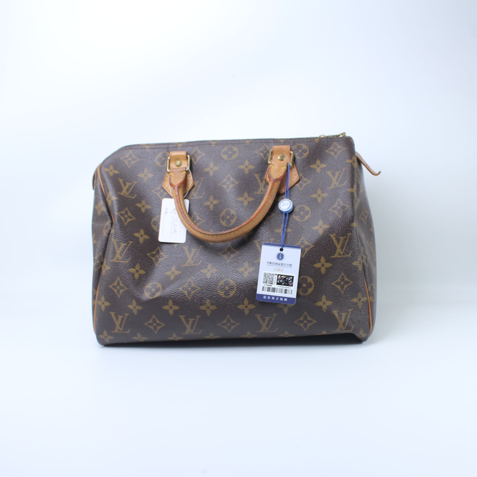 95新 LouisVuitton/路易威登 TR4101老花Speedy30手提款枕头包