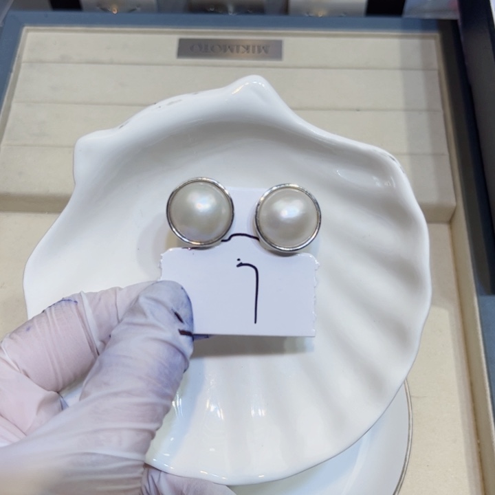 拼合珍珠（马贝珠）耳饰银S925镶嵌