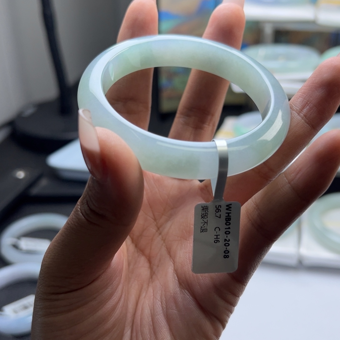 翡翠未镶嵌手镯56正圈10