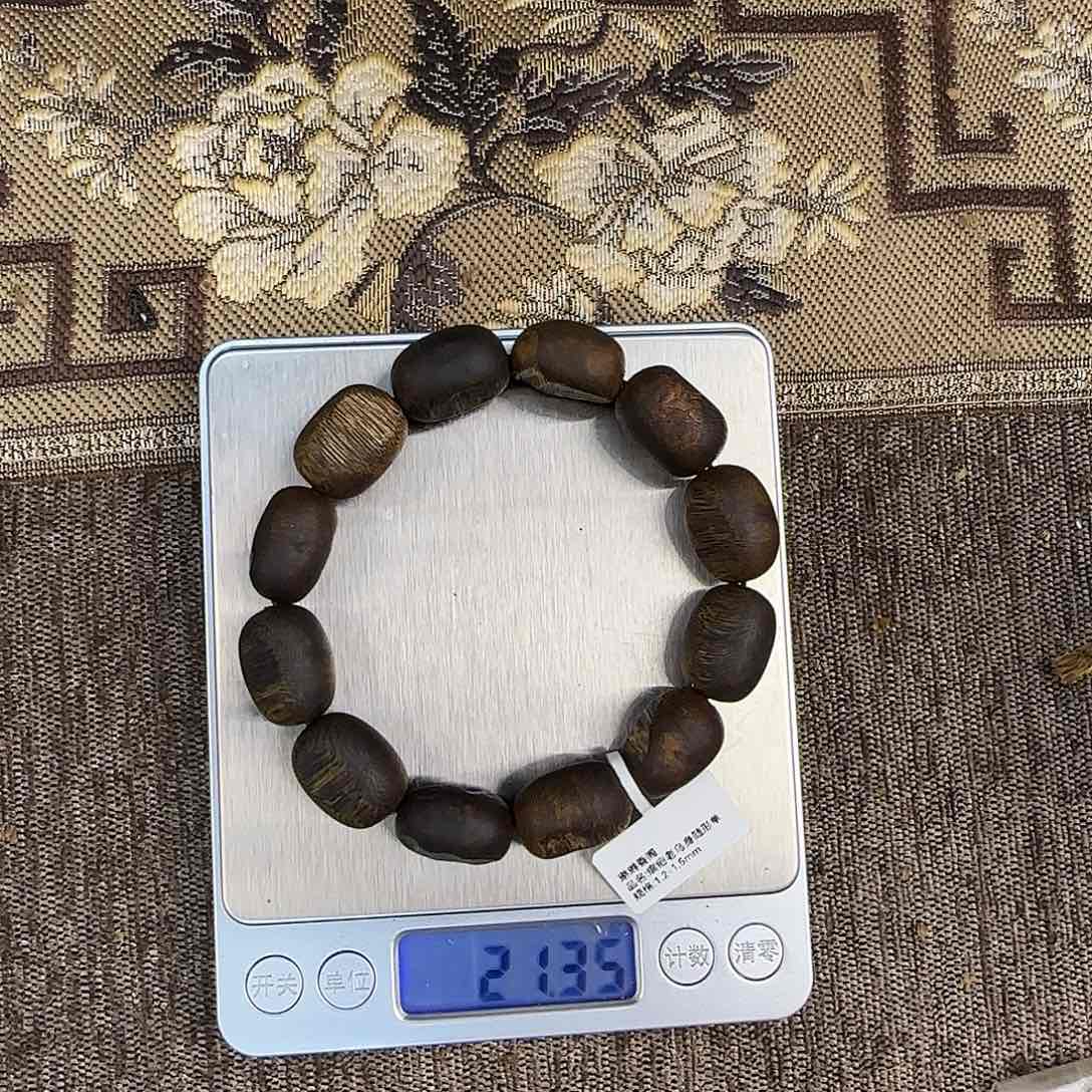 沉香手串R*森奇楠沉香老料乌身1.5mm21g随形多样性发一