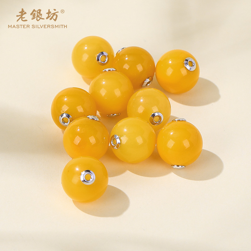 老银坊 11mm蜜蜡单珠吊坠 多样性发货 发其一 0089700