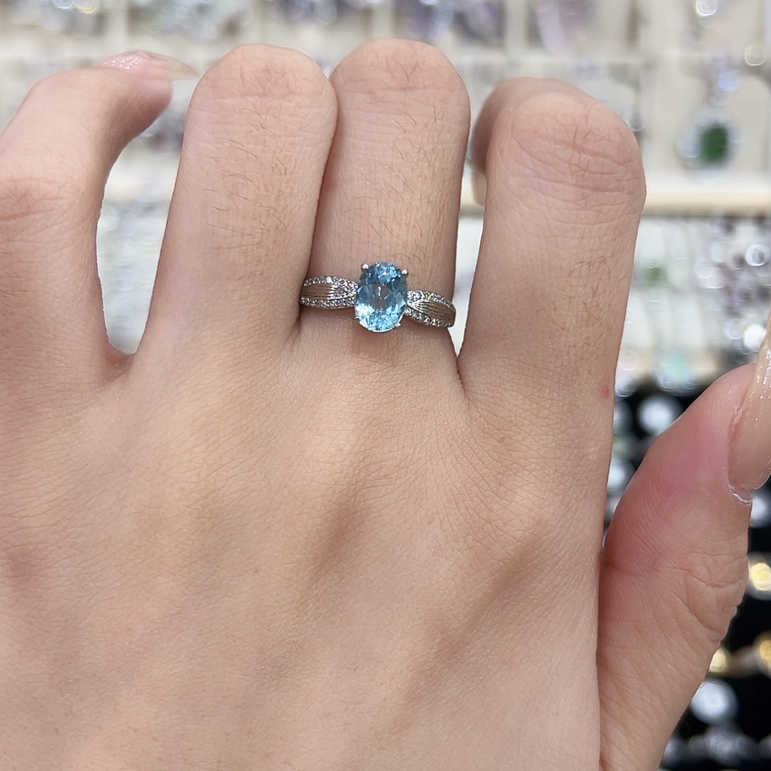 杏****银S925镶嵌托帕石戒指