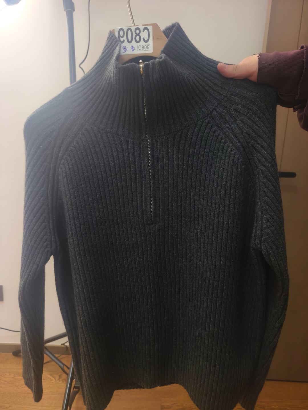 C809【下单无需备注均码】休闲开衫厚款高领秋季毛针织衫