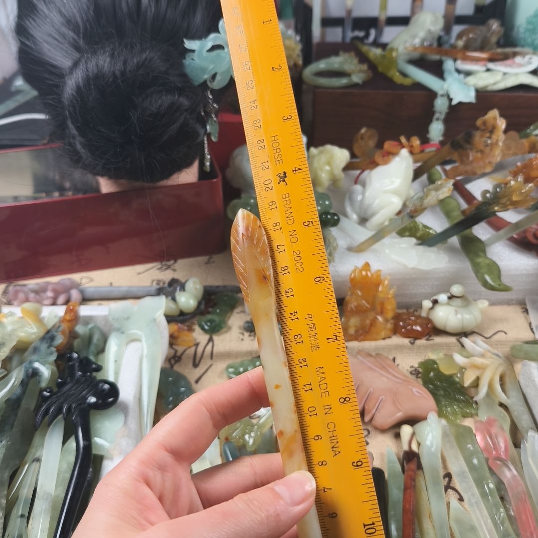 蛇纹石玉发饰合金