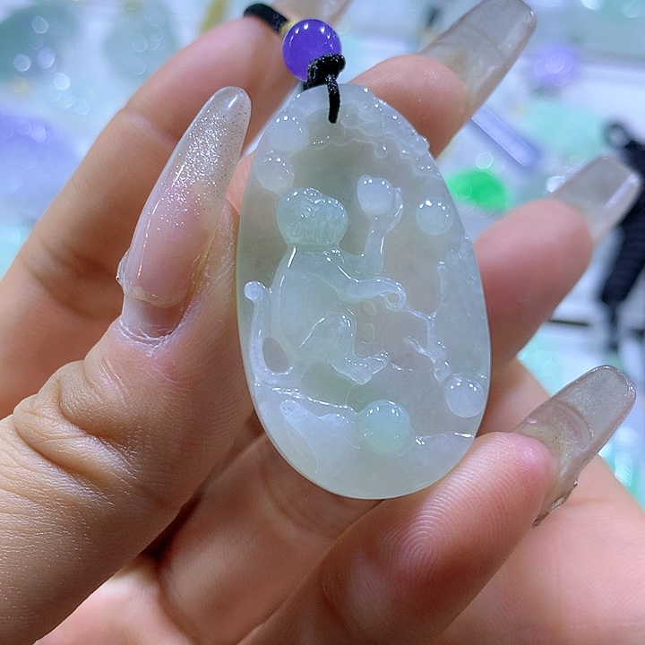 翡翠颈饰未镶嵌天然翡翠A货吊坠