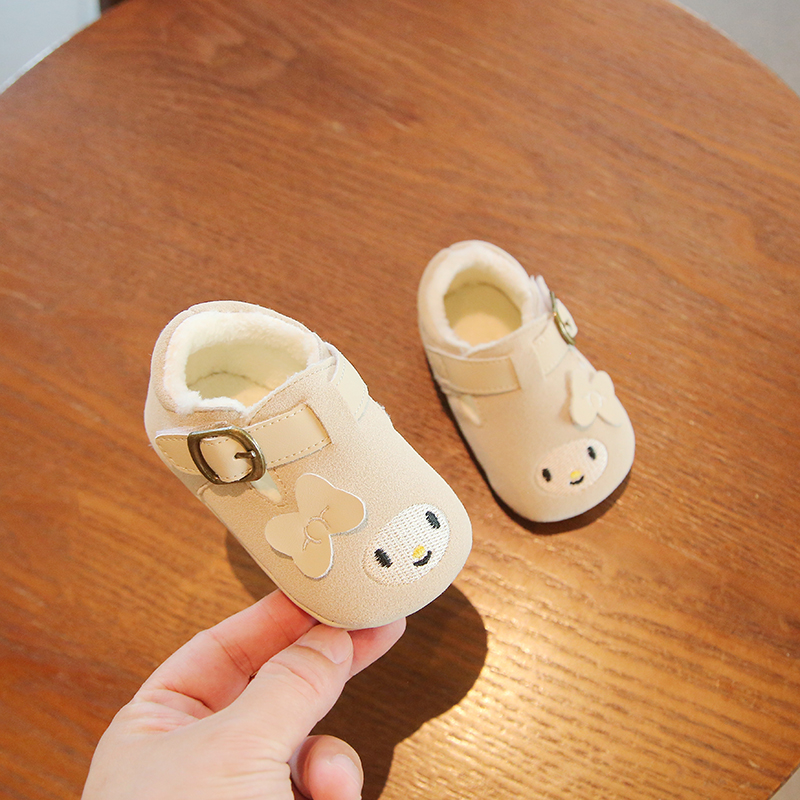 2025冬季一岁女宝宝学步鞋软底6-12个月婴儿棉鞋婴幼儿公主鞋勃肯