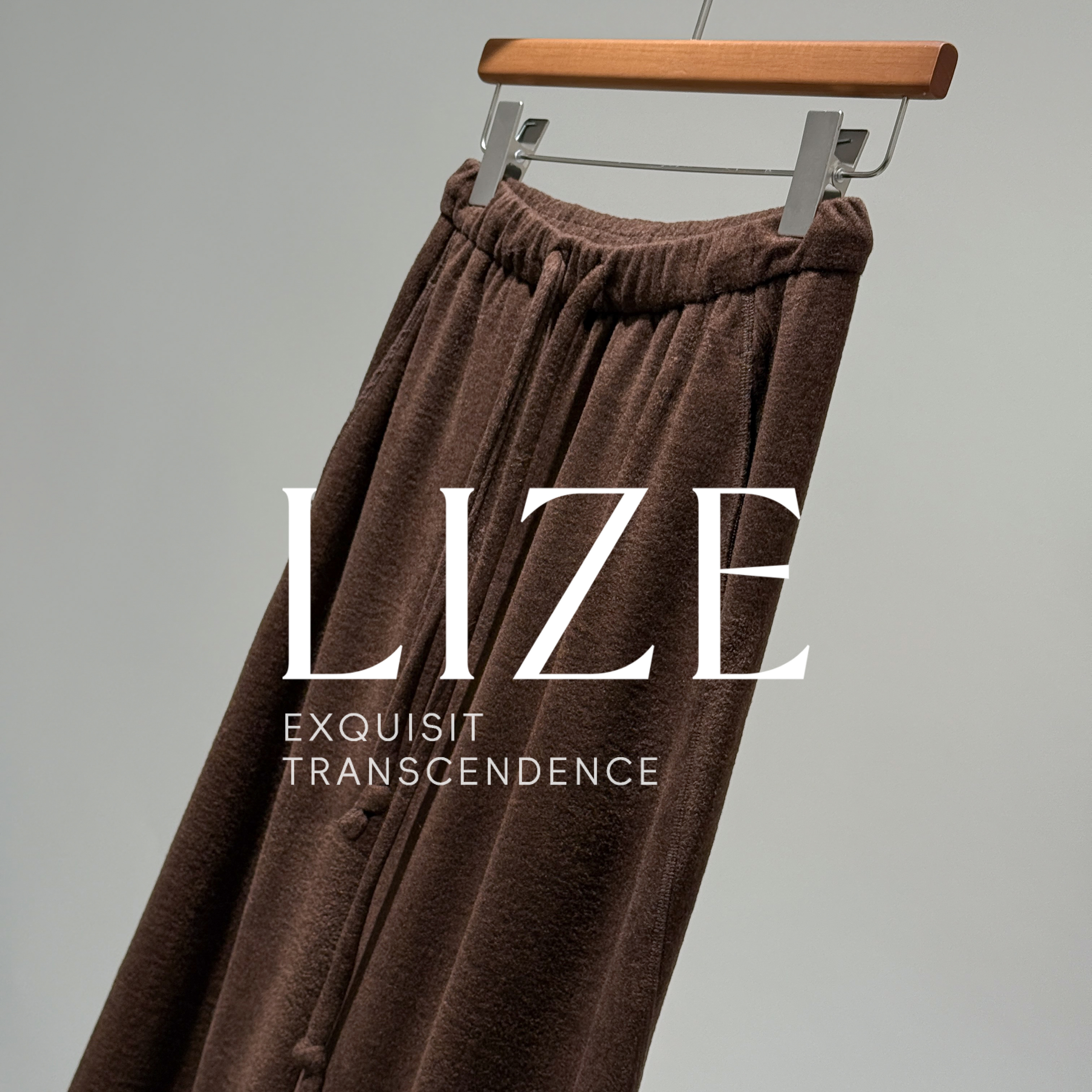 LIZE「L0855」嵿奢牦牛绒面料.休闲直筒裤