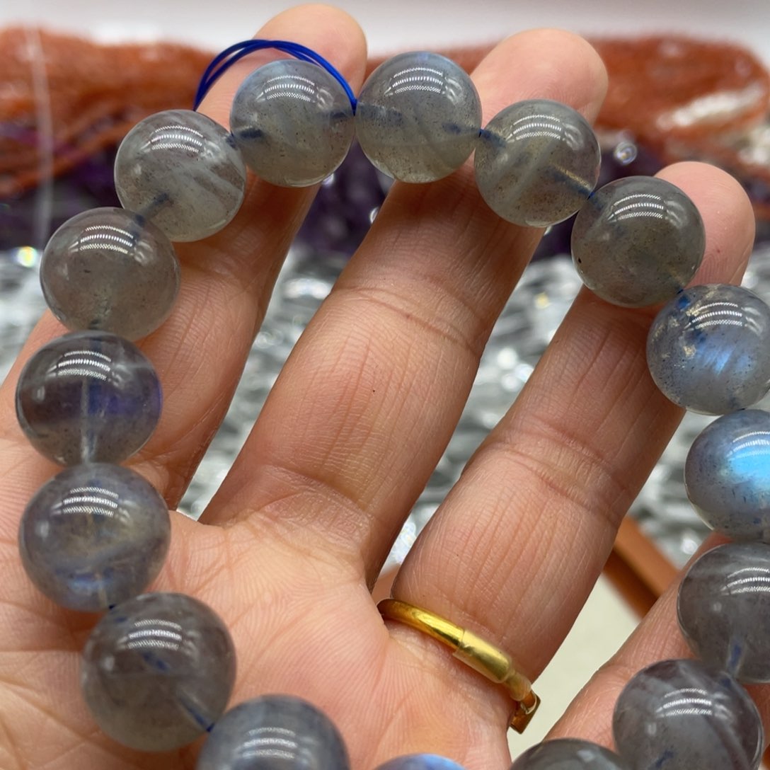 玛瑙/玉髓珠宝半成品未镶嵌灰月光13m一颗