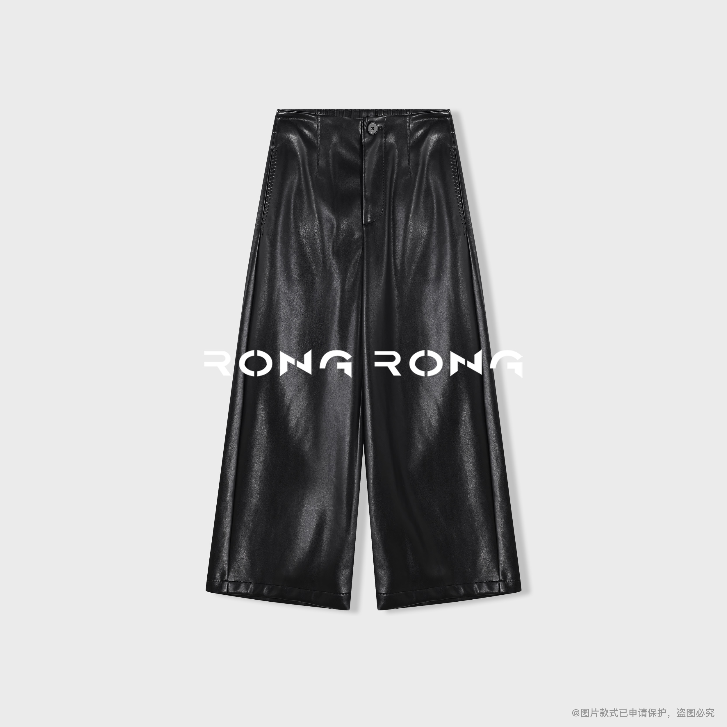 溶溶【飒爽随性】RONGRONG 意式极简酷飒风修腿皮革裤2522K521