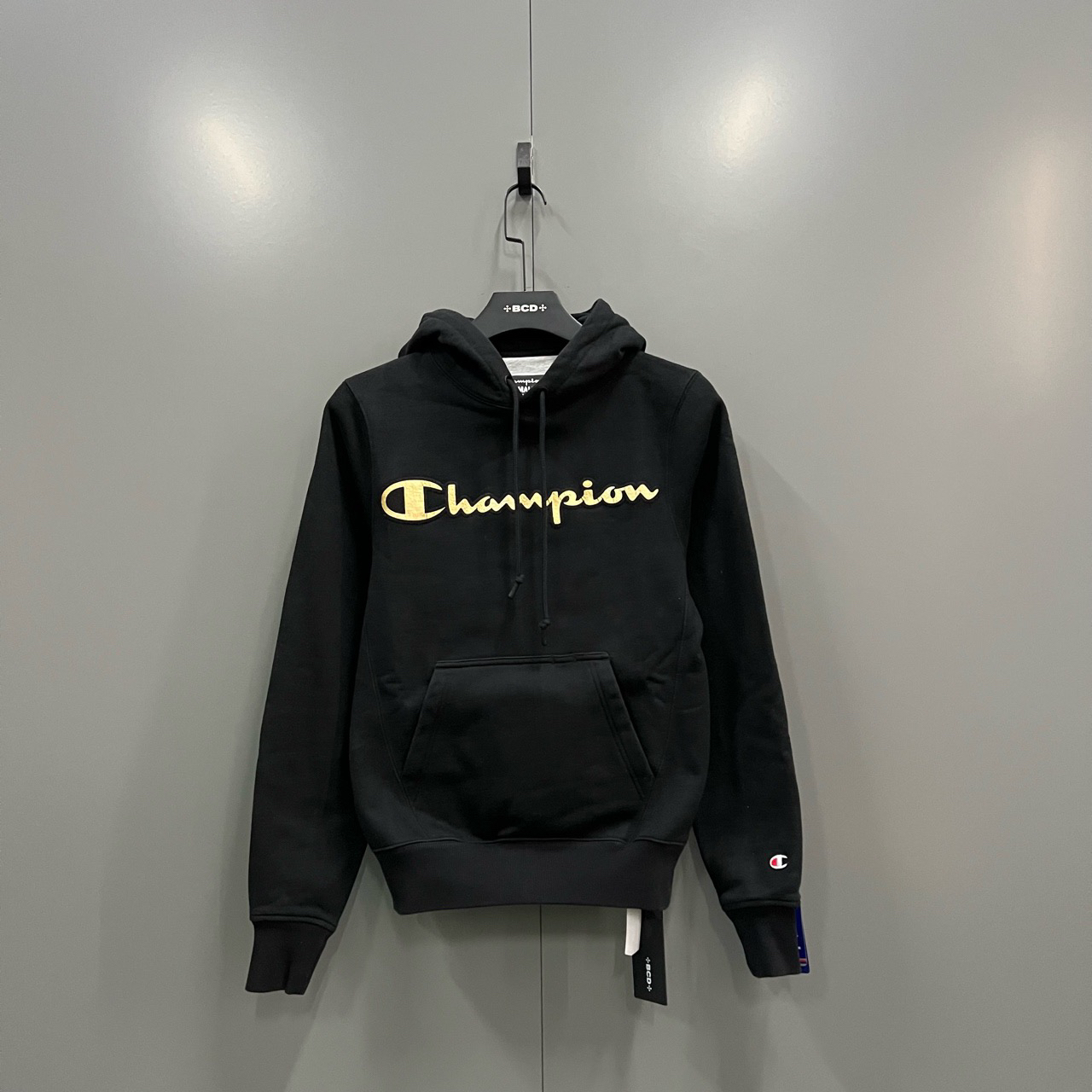 （bb）112 Champion 冠军金色草写字母帽衫 XS码/全新/吊牌/012581