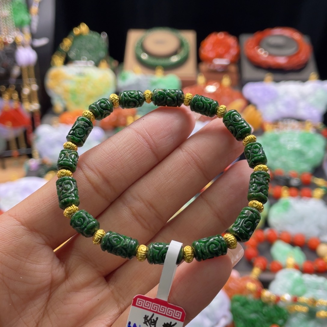 翡翠手串未镶嵌代编织