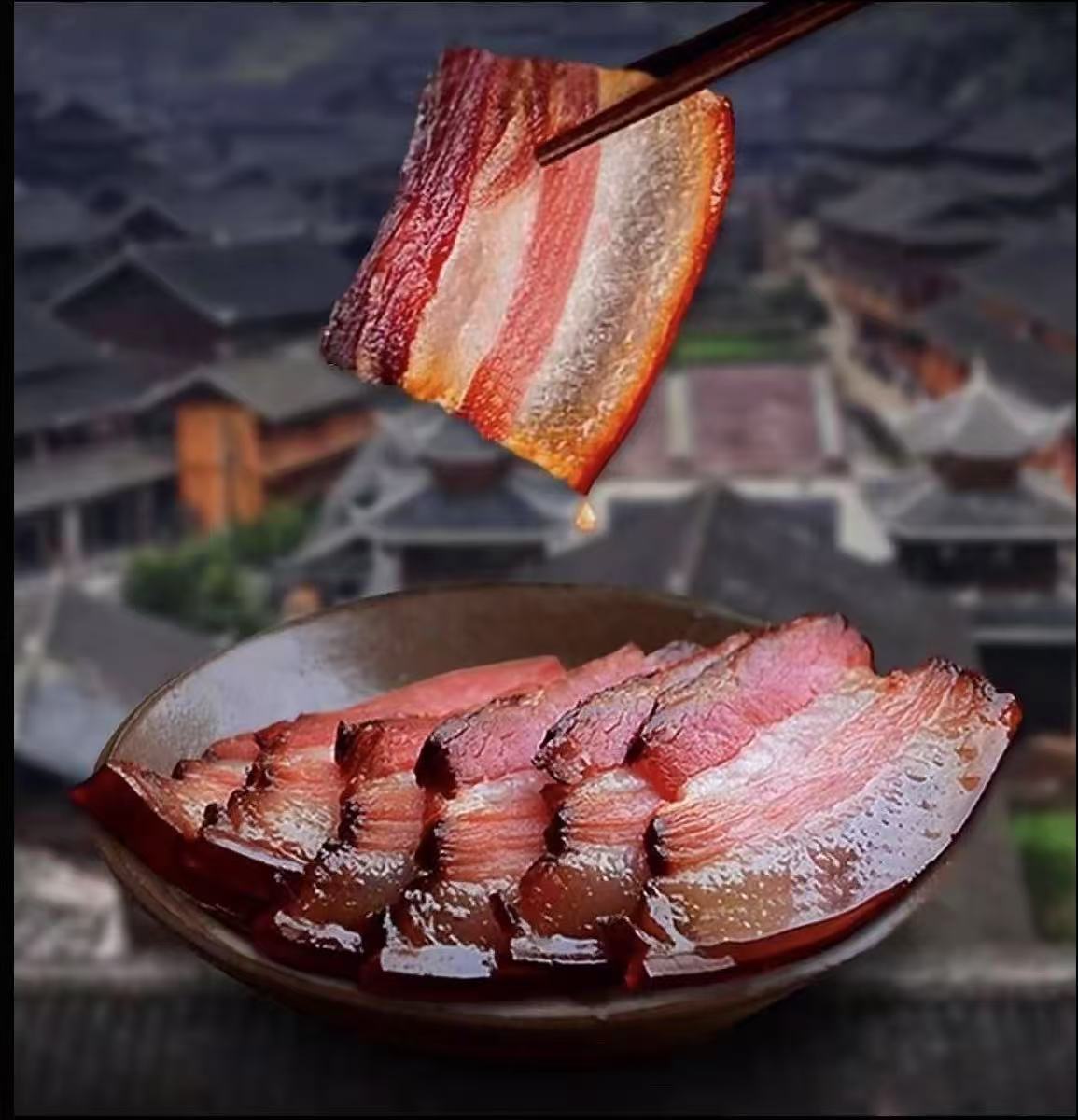 恩施正宗农家柴火烟熏五花腊肉（现场称重链接）猪蹄排骨