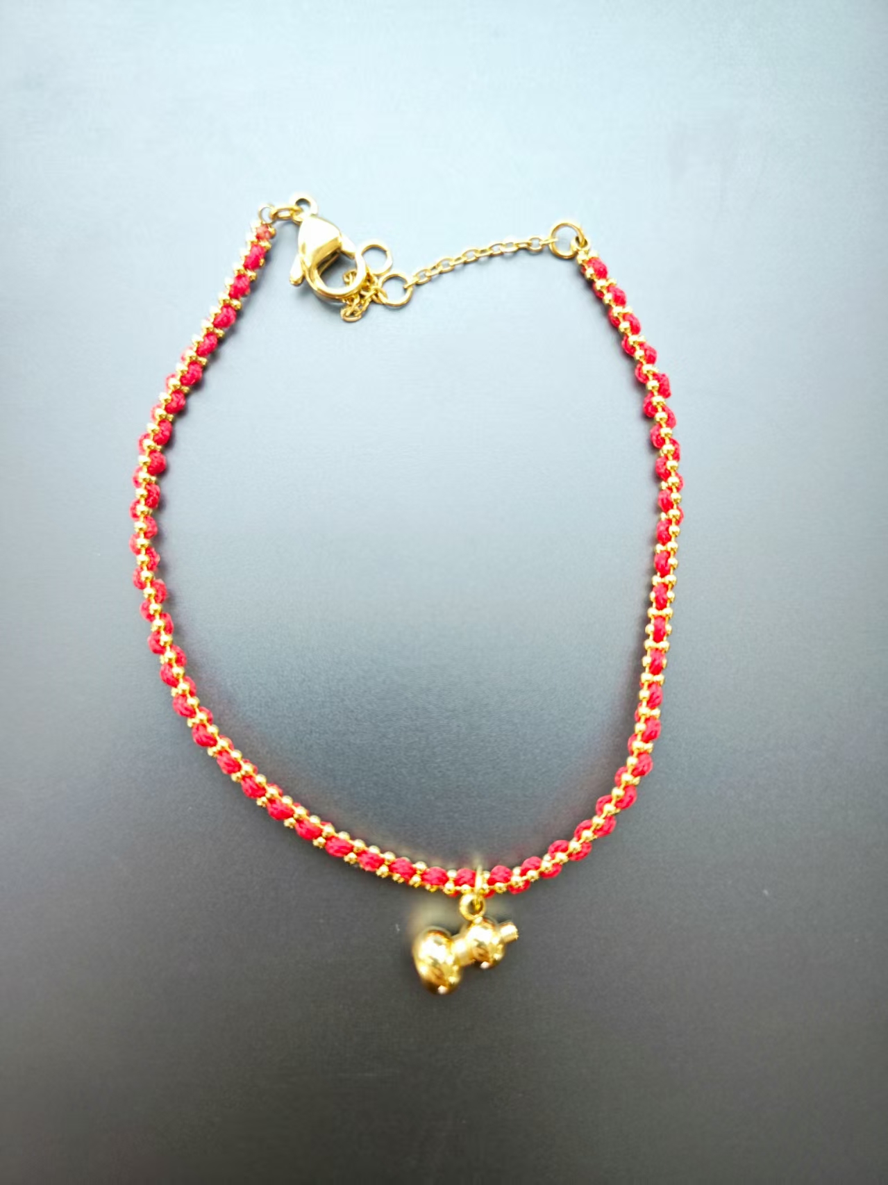 【俊杰专属】镀K金红绳葫芦手串