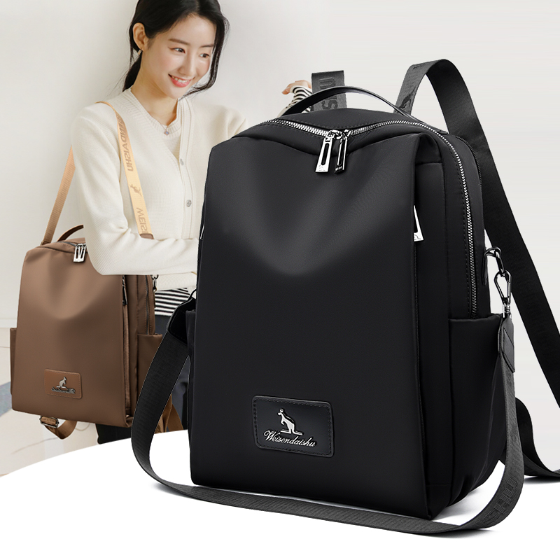 威森袋鼠便携款防盗双肩包大容量背包潮流防泼水休闲包时918