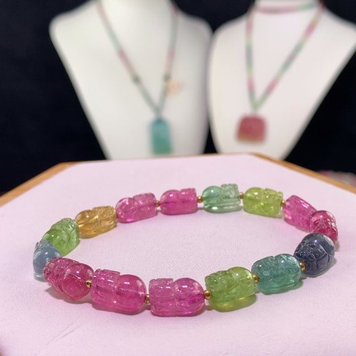 双色碧玺手链未镶嵌