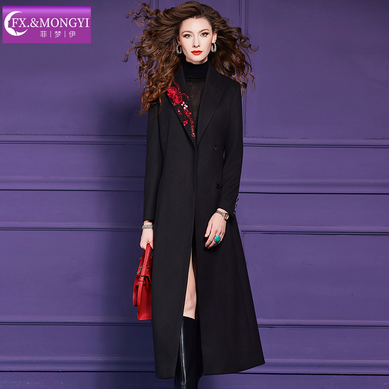 菲梦伊西装显瘦气质冬修身新款时尚风衣67643