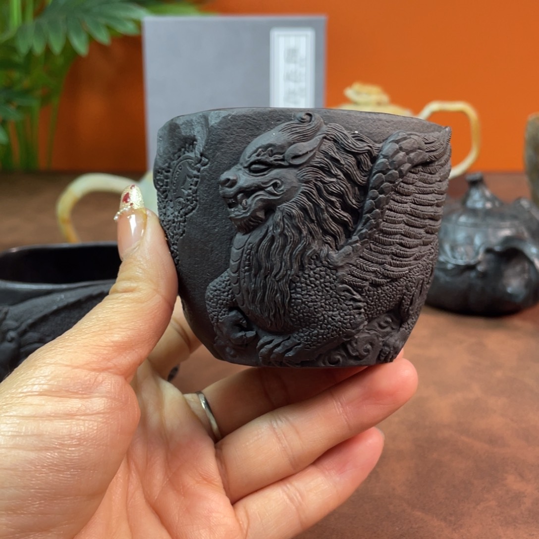 冰碛燕飞天貔貅主人杯