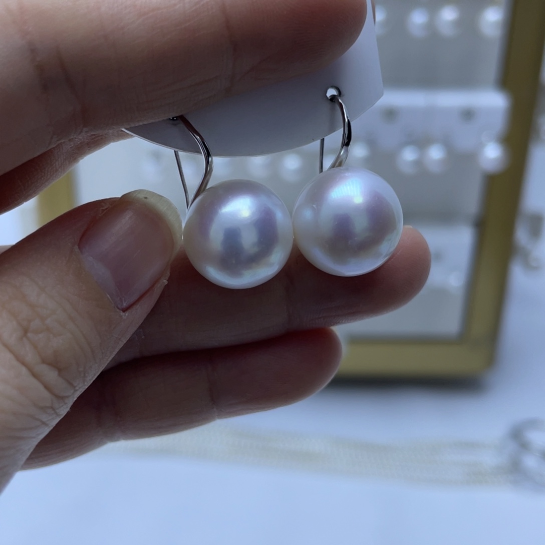 淡水珍珠耳饰银S925镶嵌