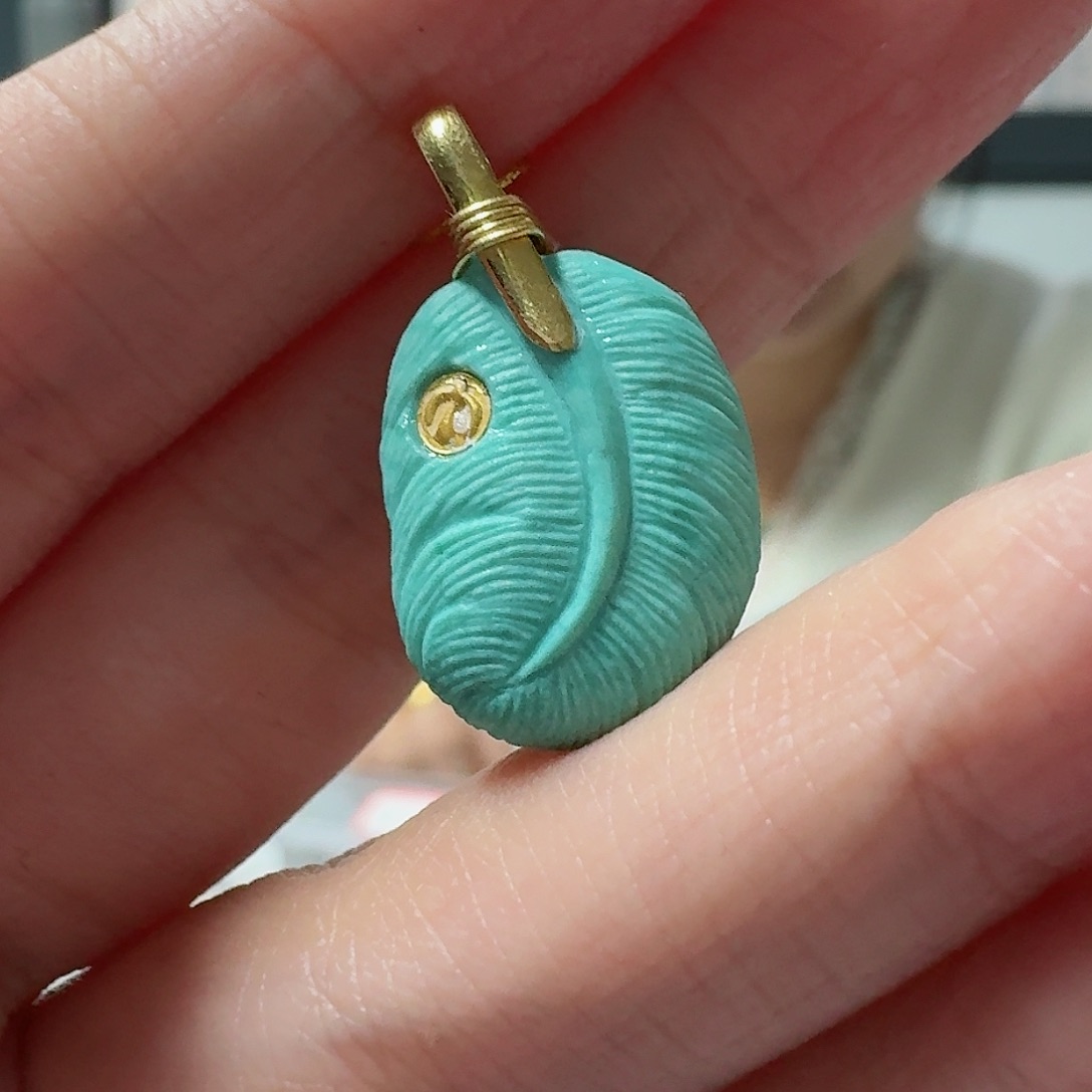 绿松石珠宝奇石18K金镶嵌