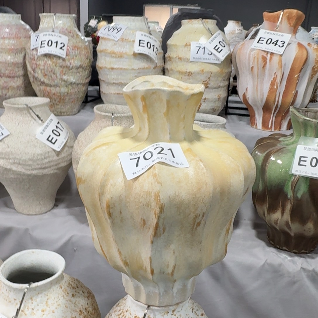 王****摆件陶景德镇高温花瓶编码7021高31口7默认无孔