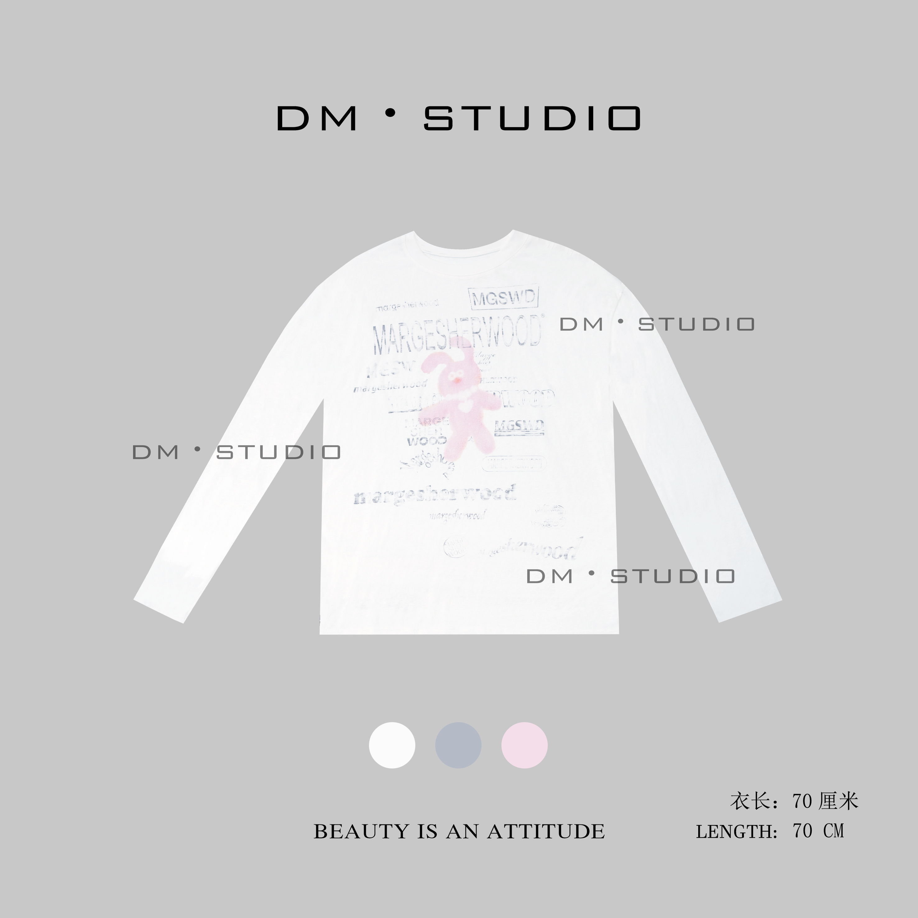 DEDM•STUDIODM/百搭元气减龄卡通圆领长袖上衣（Z8695）