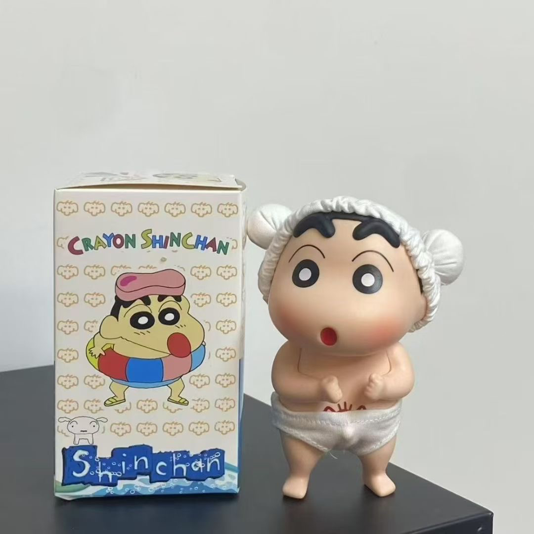 蜡笔小新洗澡凉快家居车载摆件可爱小礼物