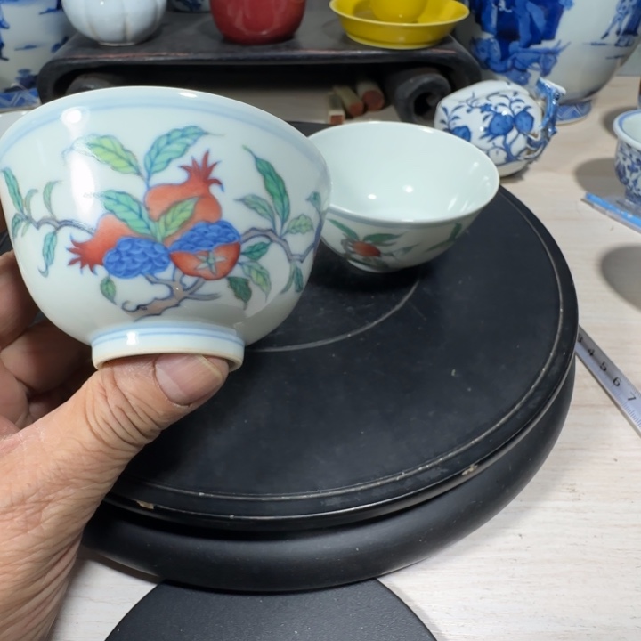 顺***顺摆件青花花卉小小摆件