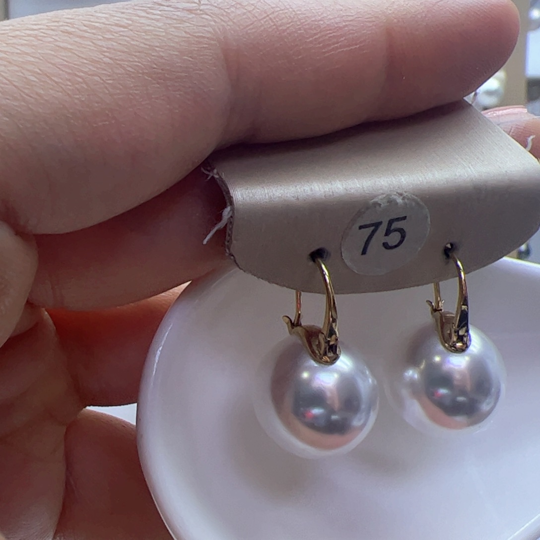 淡水珍珠耳饰18K金镶嵌