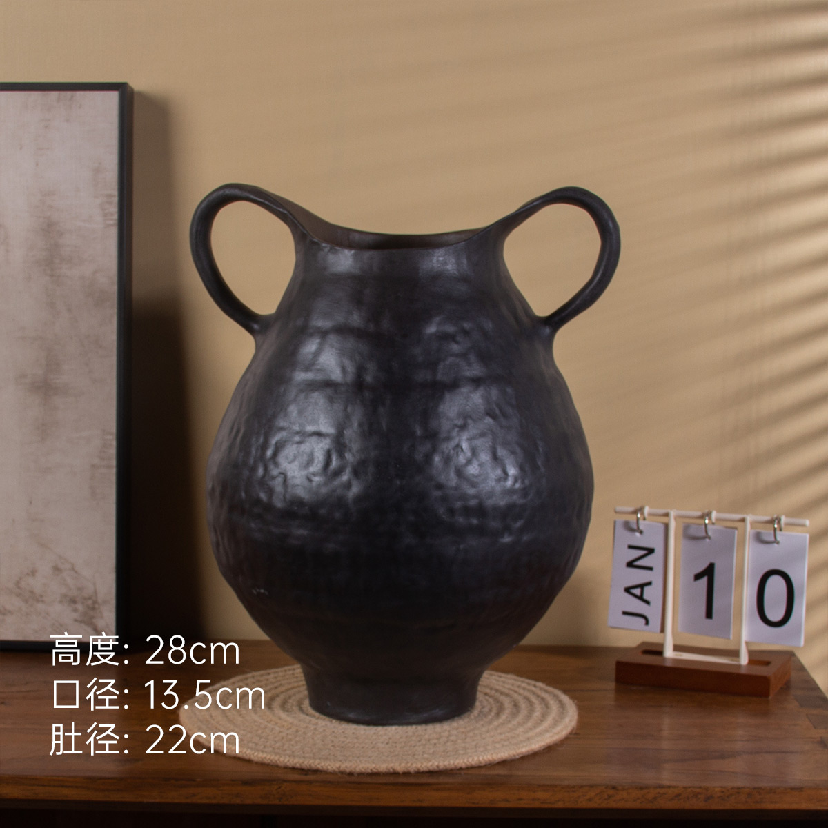 C065 H0890B0 景德镇陶瓷花器室内桌面摆件（高28口13.5肚22）