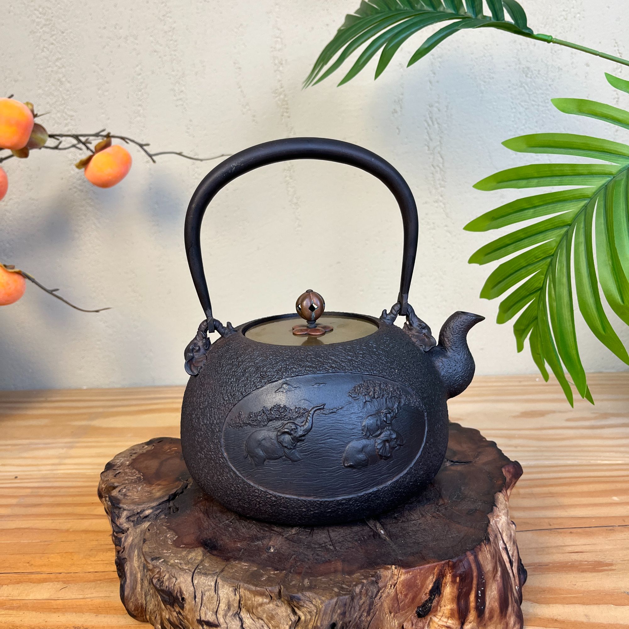林泉象隐壶 日本纯手工老岩铁壶 无涂层