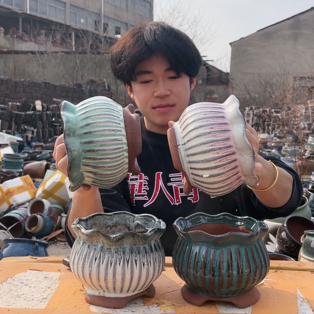 无铅玻璃宜兴紫砂花盆