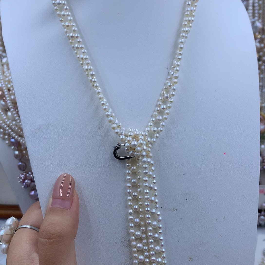 项链银S925镶嵌淡水珍珠伏*