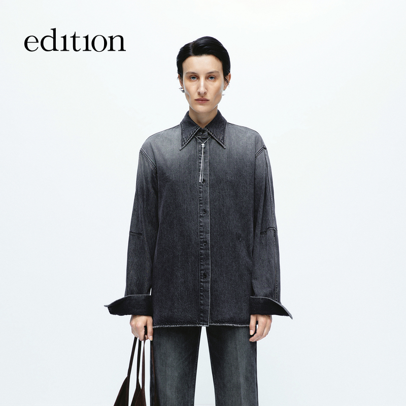 【达人专属】商场同款edition复古黑灰牛仔衬衫#EBD4JKT003