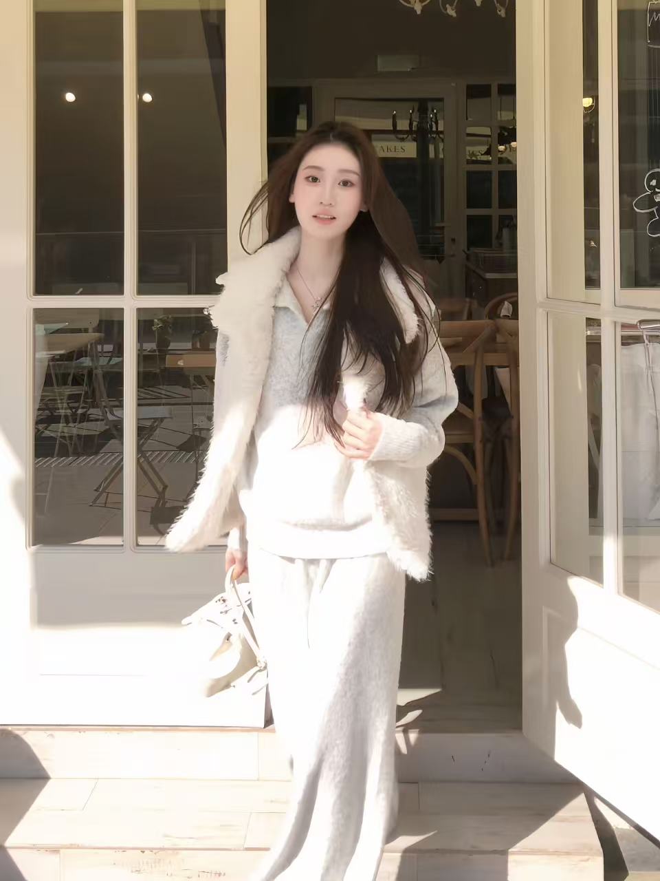 「清仓No退No换」绵绵【雪季告白】女装毛针织衫厚款冬季翻领针织套装