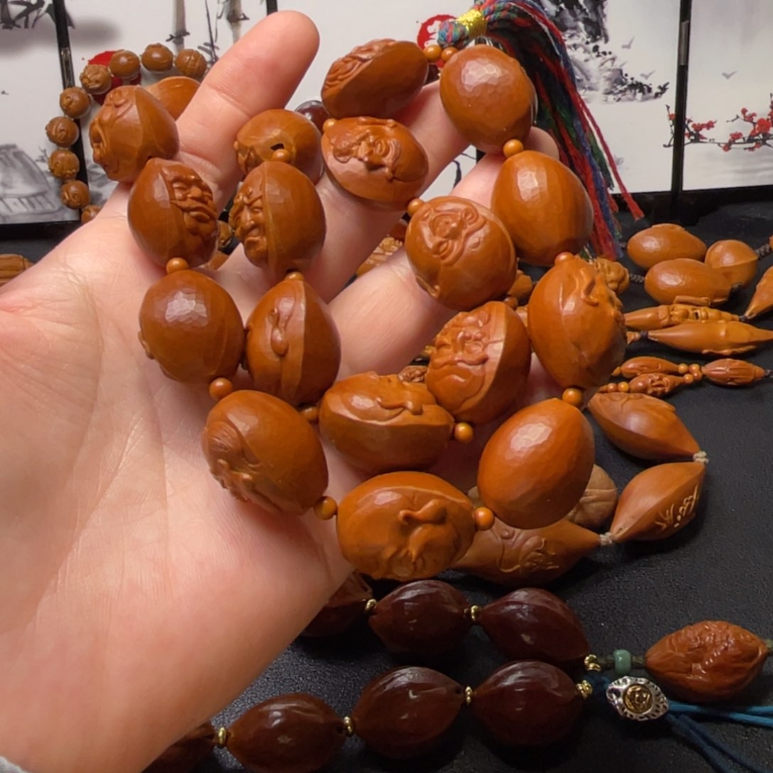 橄榄核手串/手链1.85铁核纯刀铲十八罗汉