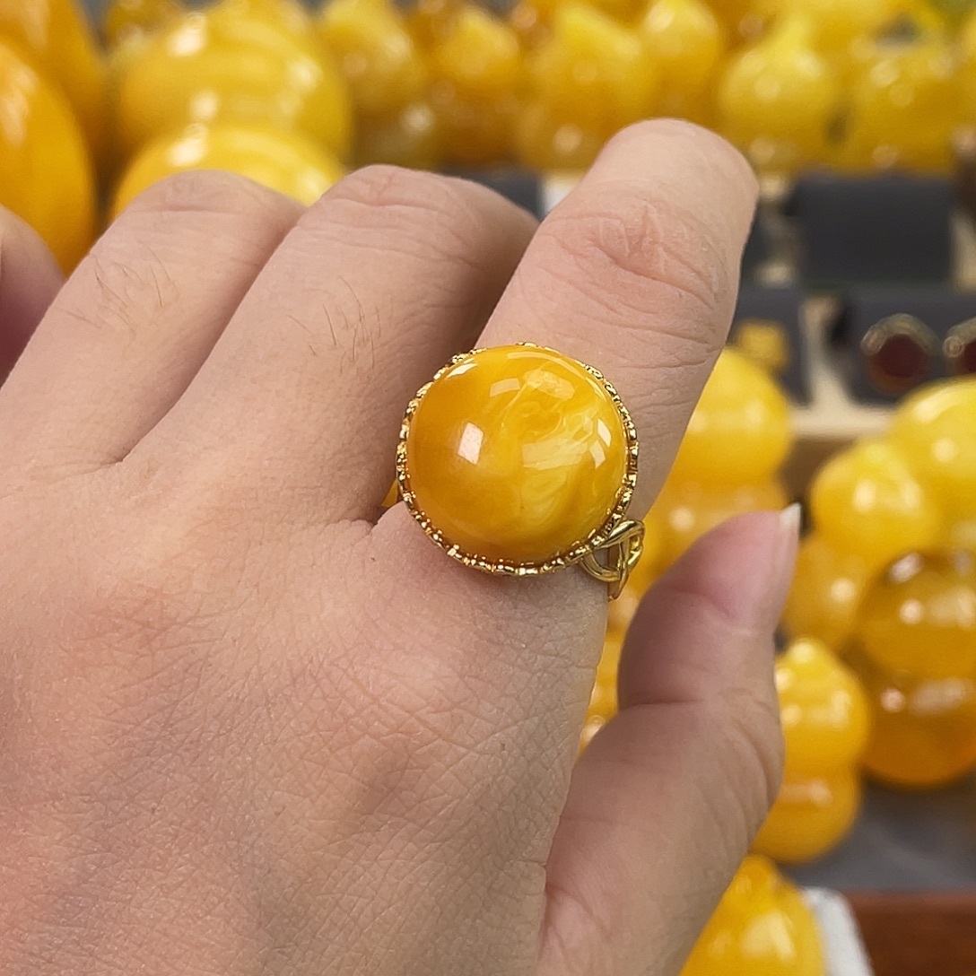 琥珀银S925镶嵌珠宝奇石多样性发其一h