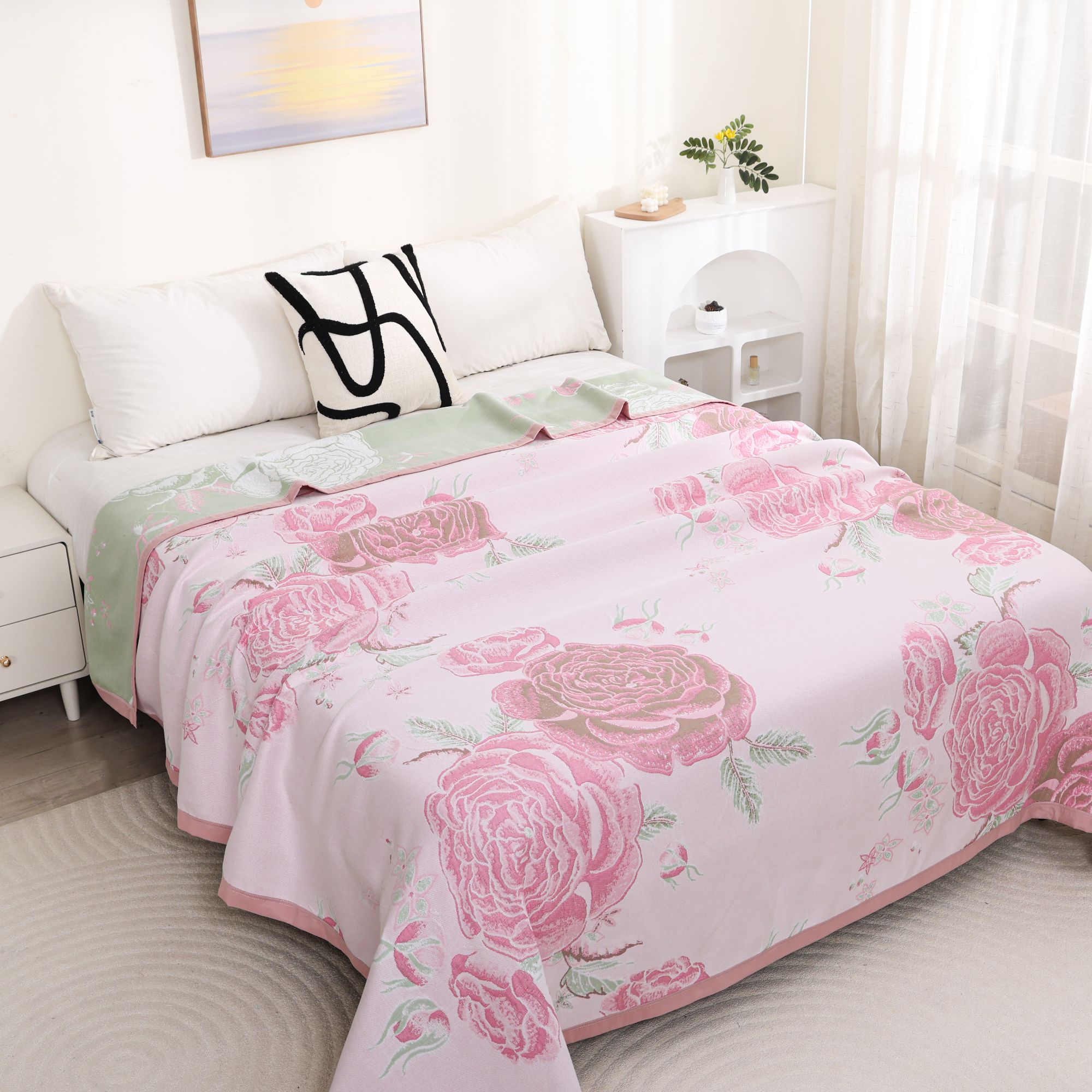 【蔷薇眠】200*230cm高端定制汉麻软席毯