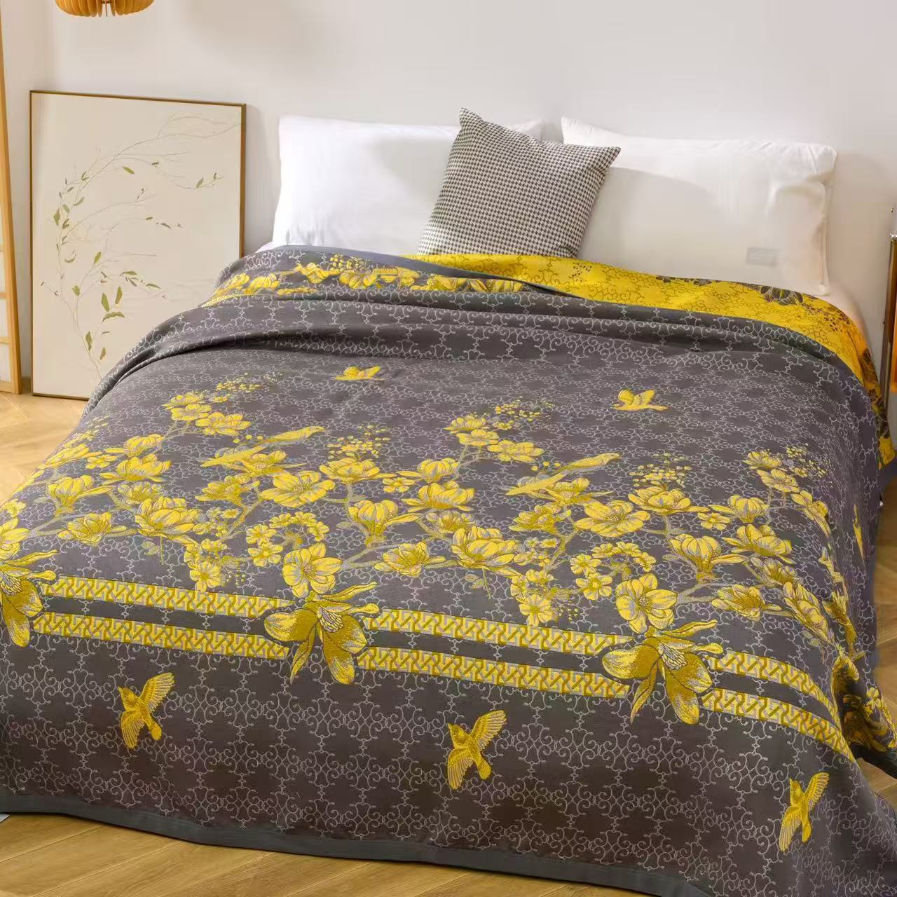 【如梦令-床盖】230*250cm纯棉多层纱布床盖