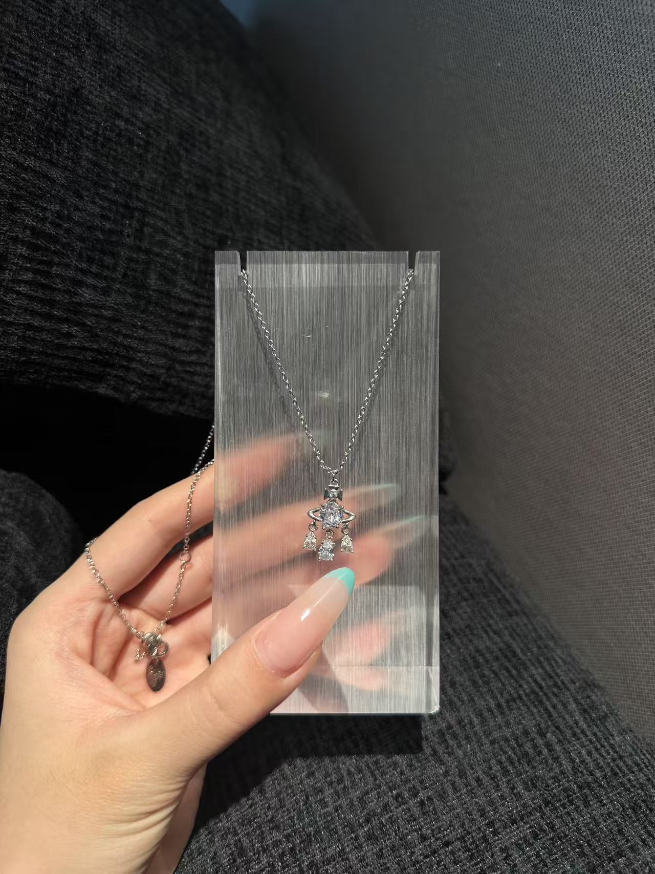 铜合金仿水晶项链 【捕梦网小号】24ss小巧精致迷人百搭潮流项链