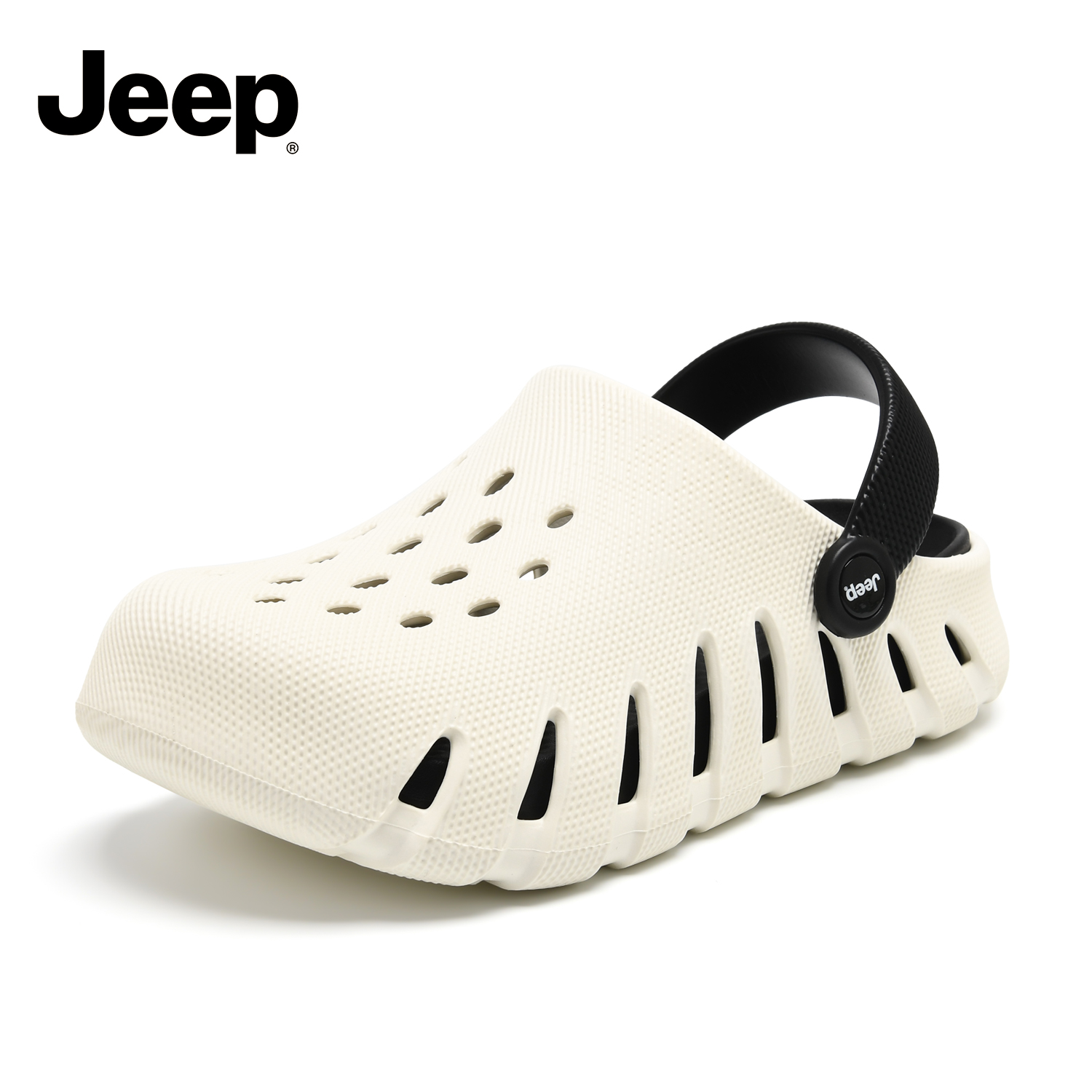 JEEP/吉普男士洞洞溯溪鞋夏季透气防滑一脚蹬包头户外沙滩运动